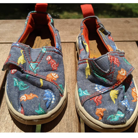 TOMS Dino Bones Baby kids size 7 - Picture 2 of 7